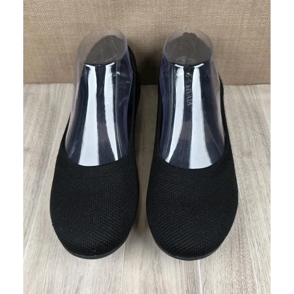 Vivaia Claire Walker Black Round Toe Knit Ballet Flats Womens EU 38.5 US 7.5